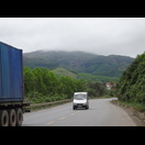 Die Bergspitzen lagen in Wolken